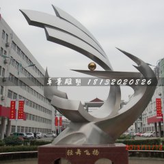 不锈钢飞舞雕塑，飞翔雕塑，扬帆雕塑