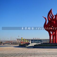 不锈钢仙鹤雕塑，抽象仙鹤雕塑