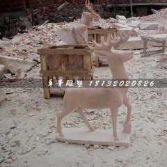 石头小鹿雕塑，梅花鹿雕塑