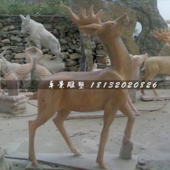 石头鹿，石雕鹿雕塑，1.2米高石雕鹿