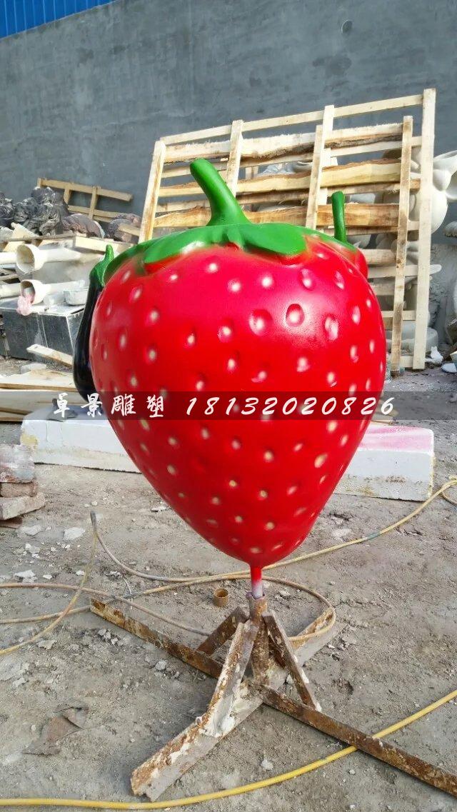 玻璃钢草莓雕塑，玻璃钢水果雕塑 (2)
