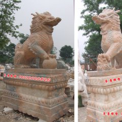 石雕麒麟雕塑，石头麒麟雕塑，麒麟石雕