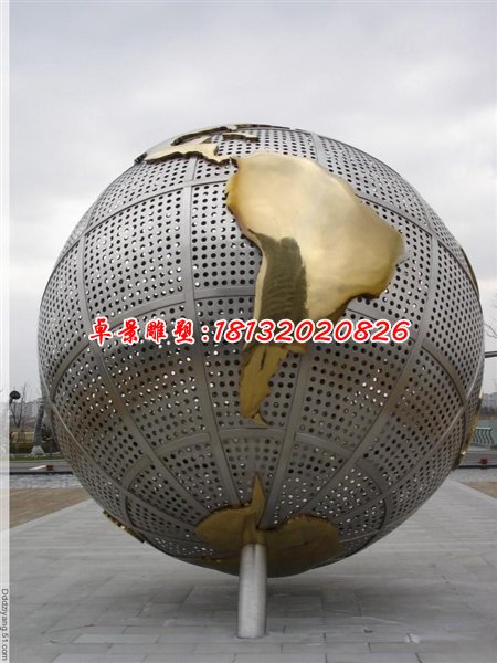 不锈钢地球雕塑，不锈钢地图雕塑