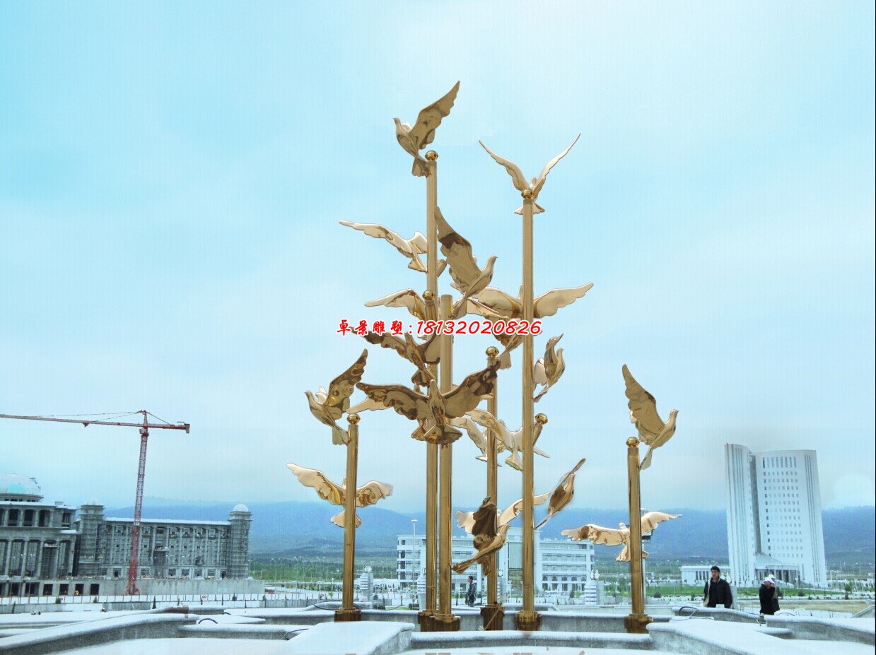 不锈钢鸽子雕塑飞翔的鸽子雕塑