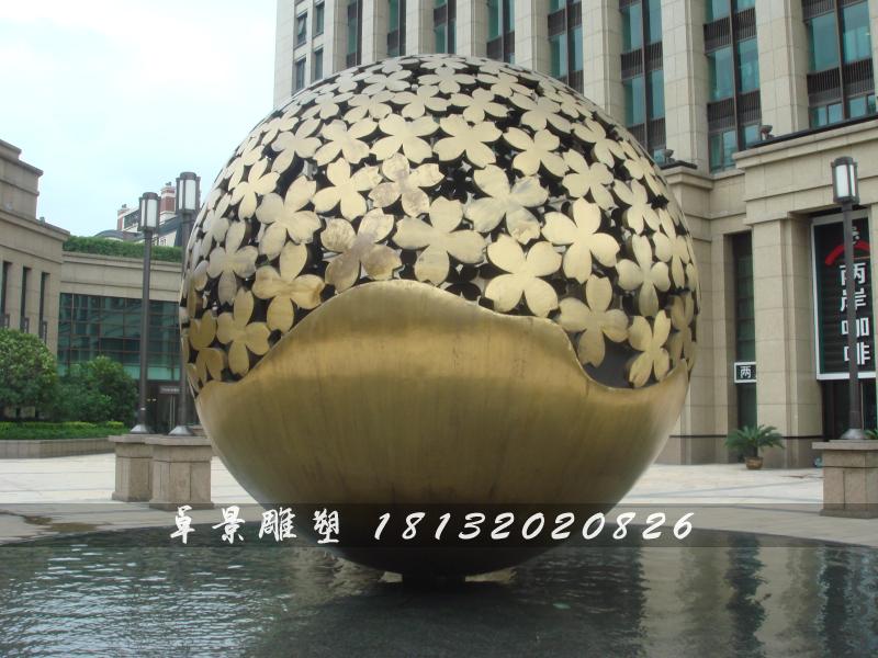 不锈钢球形雕塑，不锈钢广场球雕塑