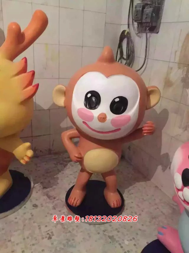 玻璃钢卡通动物雕塑，玻璃钢小动物雕塑