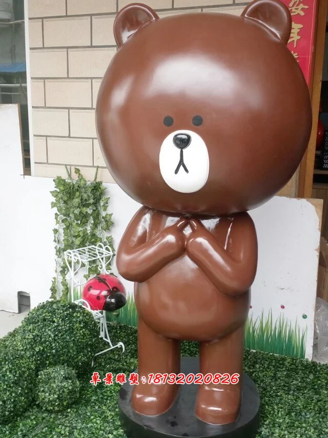 玻璃钢小熊雕塑，玻璃钢卡通熊雕塑 (3)