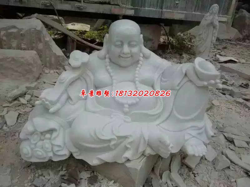 石头弥勒佛，汉白玉石雕弥勒佛