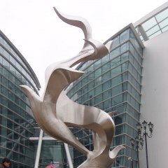 不锈钢抽象大雁，不锈钢抽象鸽子雕塑