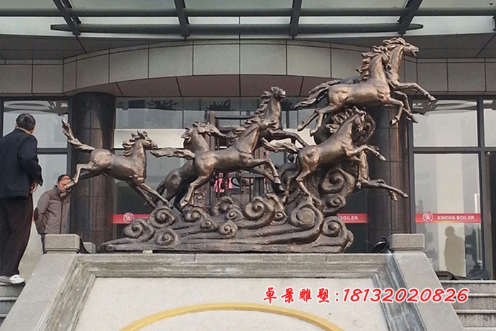 八马铜雕，八马奔跑铜雕