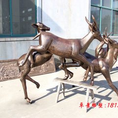 小鹿铜雕，铸铜小鹿铜雕