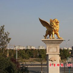 铜雕狮子，铜狮子雕塑