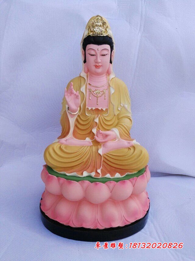 玻璃钢观音雕塑，彩绘观音菩萨