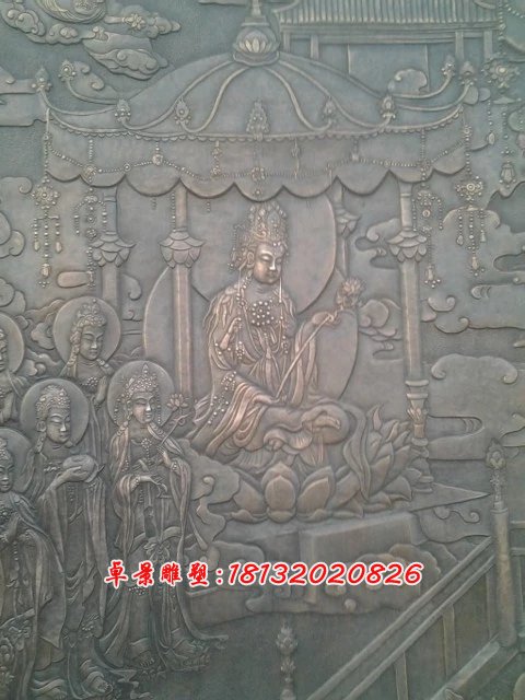 寺庙铜浮雕，紫铜浮雕 (1)
