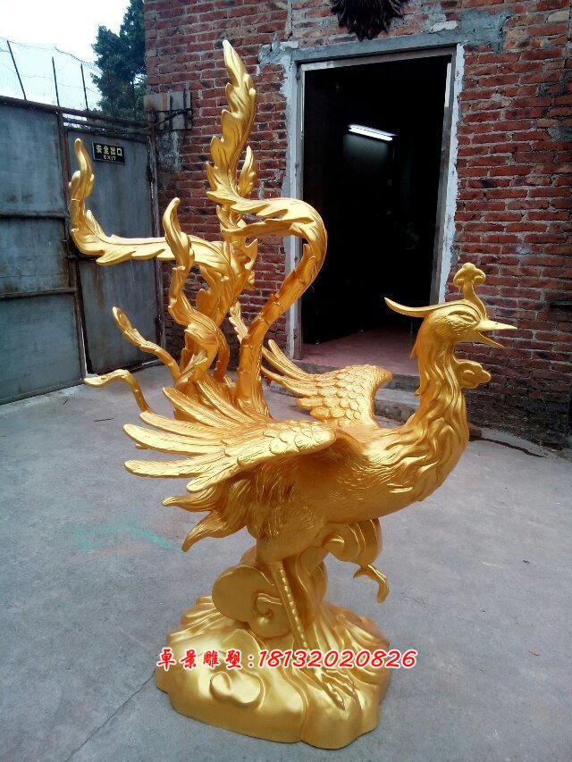 玻璃钢凤凰雕塑，仿真凤凰雕塑 (1)