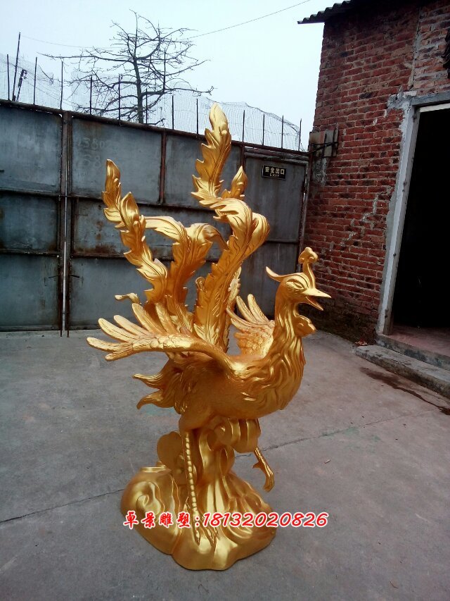 玻璃钢凤凰雕塑，仿真凤凰雕塑 (2)