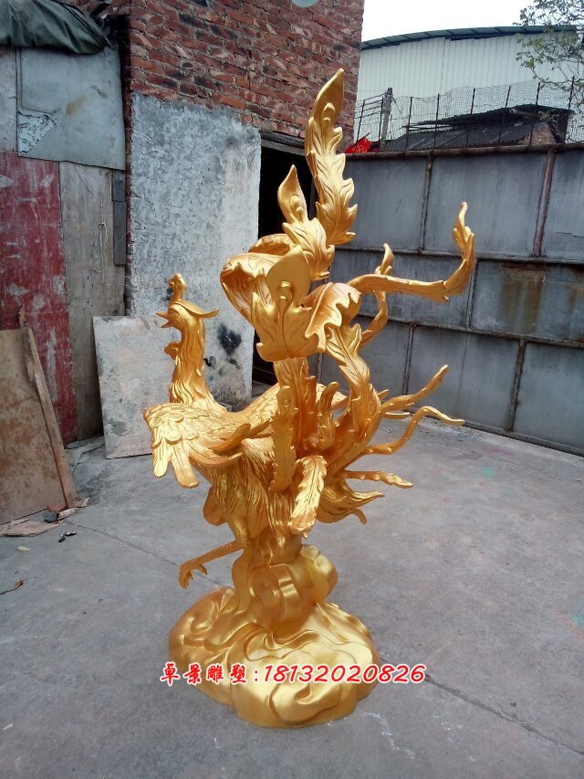 玻璃钢凤凰雕塑，仿真凤凰雕塑 (3)