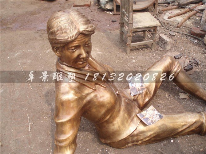 人物铜雕，公园小品铜雕 (9)