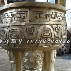 三足圆鼎，铸铜三足圆鼎