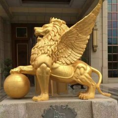 飞狮铜雕，铸铜飞狮雕塑