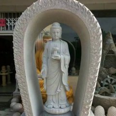 观音石雕，汉白玉观音石雕