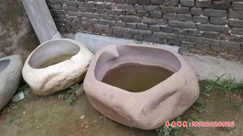 大理石花盆，石水盆 (4)
