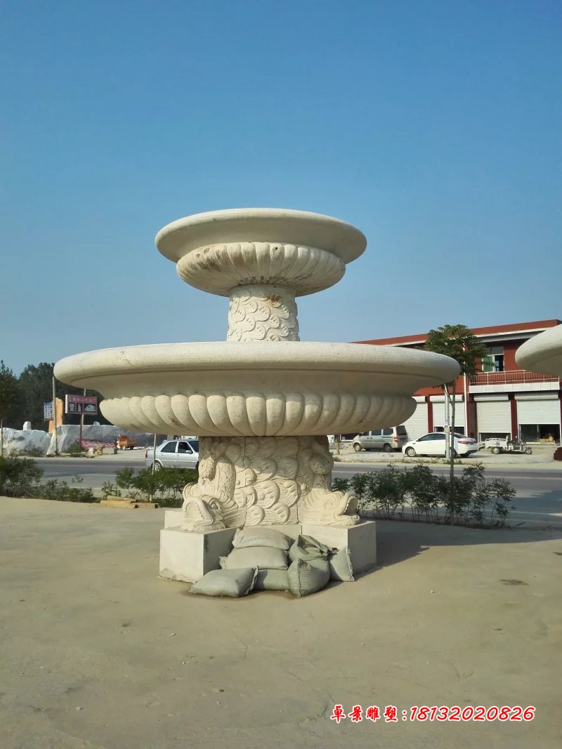 大理石喷泉，两层石喷泉 (1)