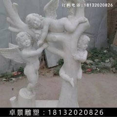 小天使石雕，汉白玉小天使雕塑