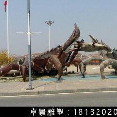 玻璃钢螃蠏雕塑，仿真螃蠏雕塑