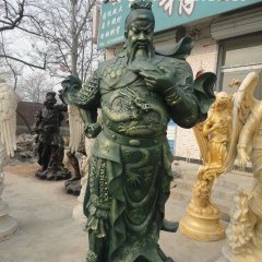 关公铜雕， 铸铜关公雕塑