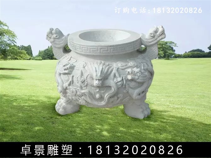 石圆鼎，石香炉雕塑 (6)