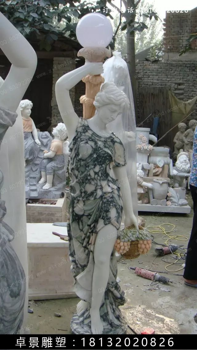 侍女石雕，侍女石灯 (2)