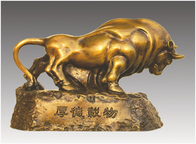厚德载物铜雕，铜牛雕塑