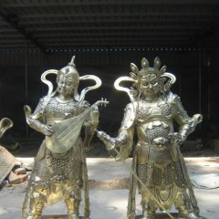 四大天王铜雕，鎏金四大天王铜雕