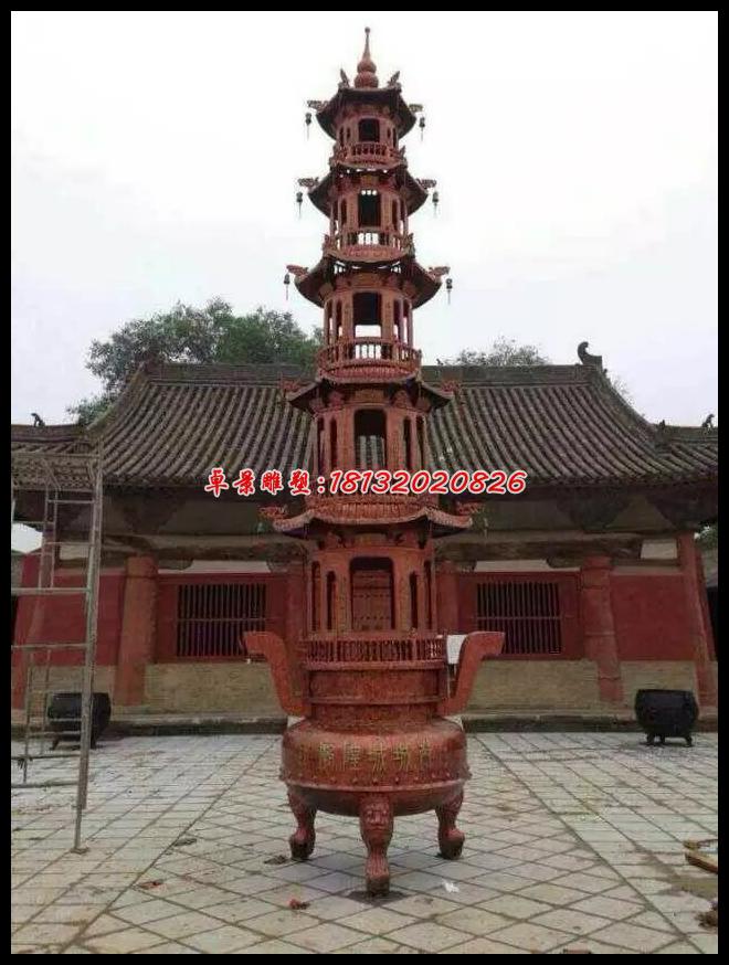铜香炉，铸铜香炉雕塑 (2)