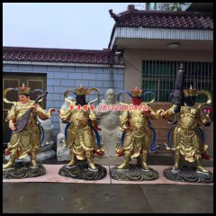 四大天王铜雕，彩绘四大天王雕塑