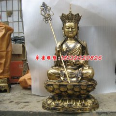 地藏王菩萨铜雕，鎏金铜地藏王菩萨雕塑