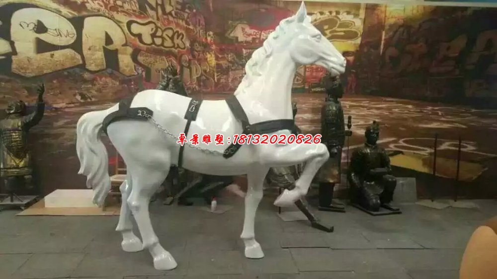 玻璃钢马雕塑，玻璃钢仿真马雕塑