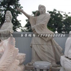 李白石雕，校园名人石雕