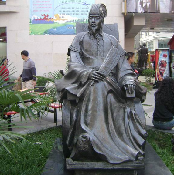 诸葛亮铜雕，历史名人铜雕