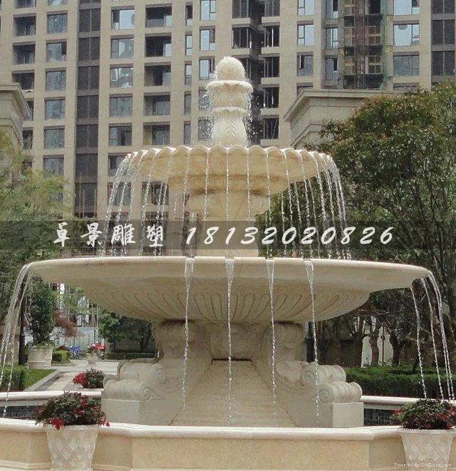 喷泉石雕，两层喷泉石雕