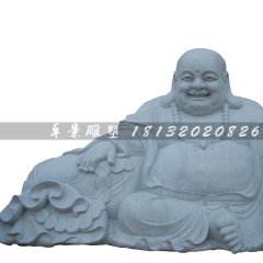 弥勒佛石雕，汉白玉弥勒佛雕塑