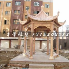 晚霞红石凉亭，公园凉亭