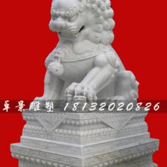 石狮子雕塑，汉白玉狮子雕塑