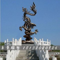 铜雕龙，铸铜龙铜雕