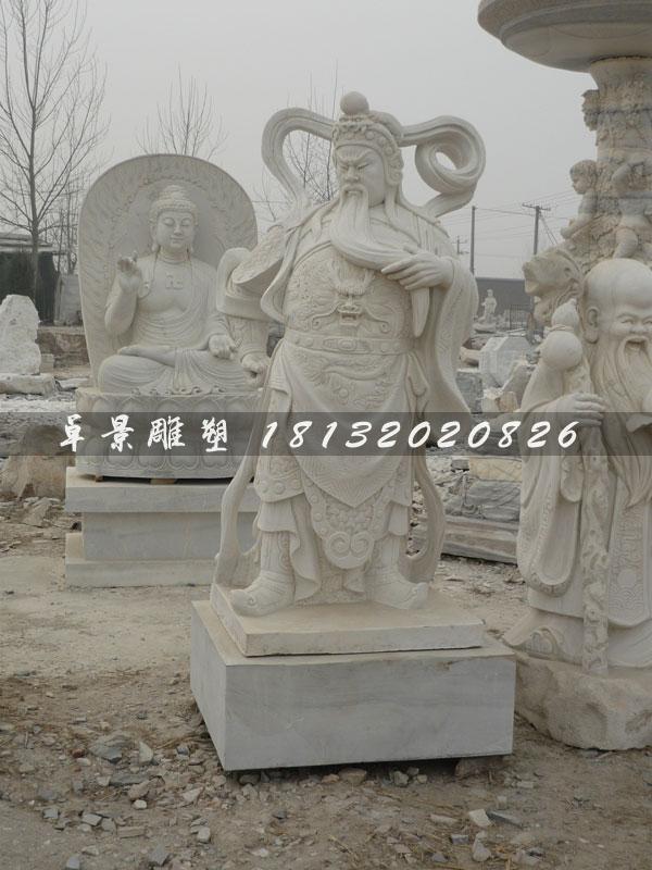 汉白玉关公雕塑