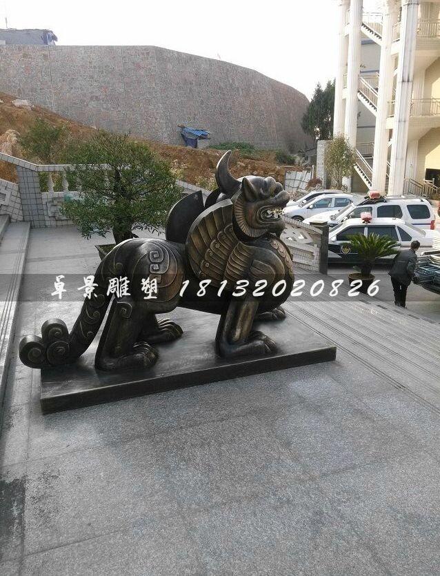 独角兽铜雕，法院独角兽雕塑