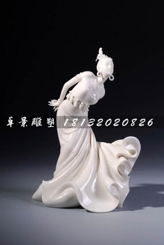 美女跳舞石雕，汉白玉美女雕塑