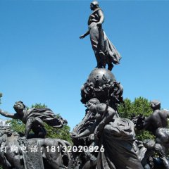 铸铜-铜雕塑-花坛人物雕塑