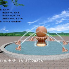 风水球，小鱼喷水风水球